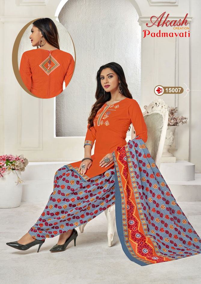 AKASH PADMAVATI 15 Regular Wear Cotton Printed Designer Dress Material Collection